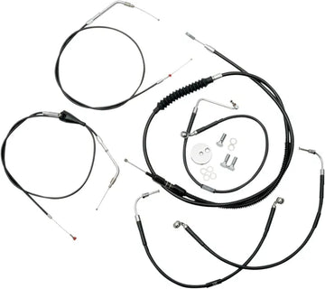 Harley Davidson Flhr [LA CHOPPERS] - Standard sort vinyl styrekabel/bremseledningssæt