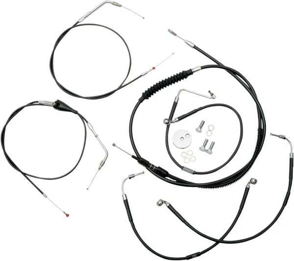 Harley Davidson Flhtcui [LA CHOPPERS] - Standard sort vinyl styrekabel/bremseledningssæt