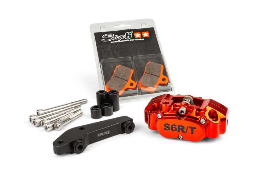 MBK Nitro Naked 50 2T LC [–2012] - 4-Kolben Bremssattel mit Adapter Orange