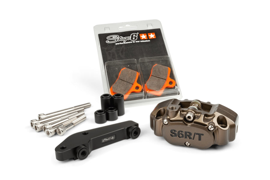 MBK Nitro 50 2T LC CAT [2004–] - 4-Kolben-Bremssattel mit Adapter eloxiert