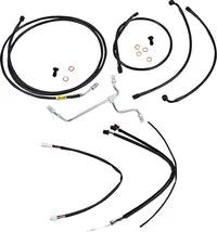 Harley Davidson Flhx [BURLY BRAND] - Komplet sort vinyl styr kabel/line sæt til Ape Hanger