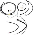 Harley Davidson Flhx [BURLY BRAND] - Komplet sort vinyl styr kabel/line sæt til Ape Hanger