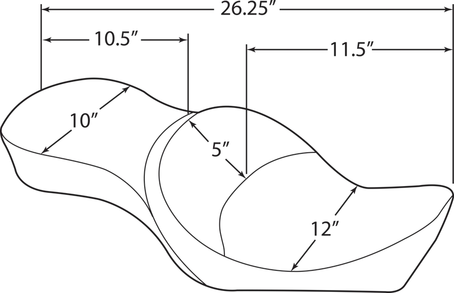 harley davidson touring [DRAG SPECIALTIES] – dobbelt-trough-sæde i vinyl