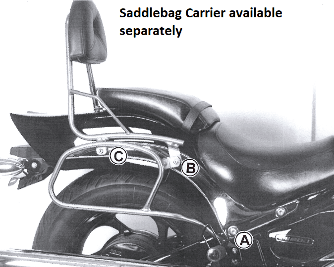 Suzuki M 800 indtrængende [2005-2009] - Sissybar uden bagagebro