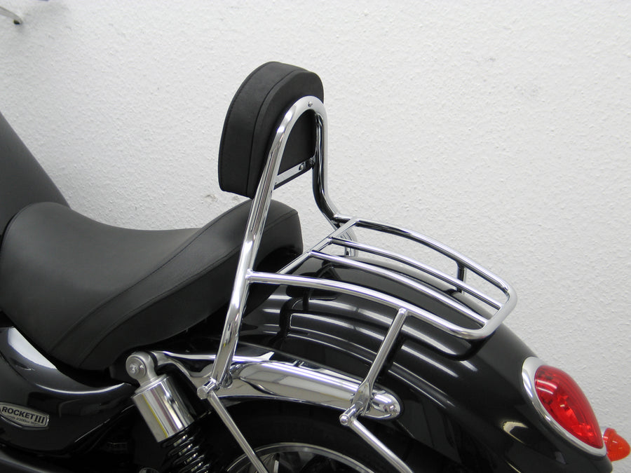 Triumph Rocket III Roadster [2010-2017] - Driver Sissy Bar med pude og bagagebærer