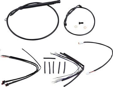 harley davidson softail street bob fxbb [BURLY BRAND] - Komplet sort vinyl styr kabel/line sæt til abehængere