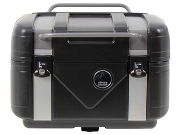 Topcase [Hepco & Becker] - Gobi Black Edition med sølvindlæg - til topcaseholdere