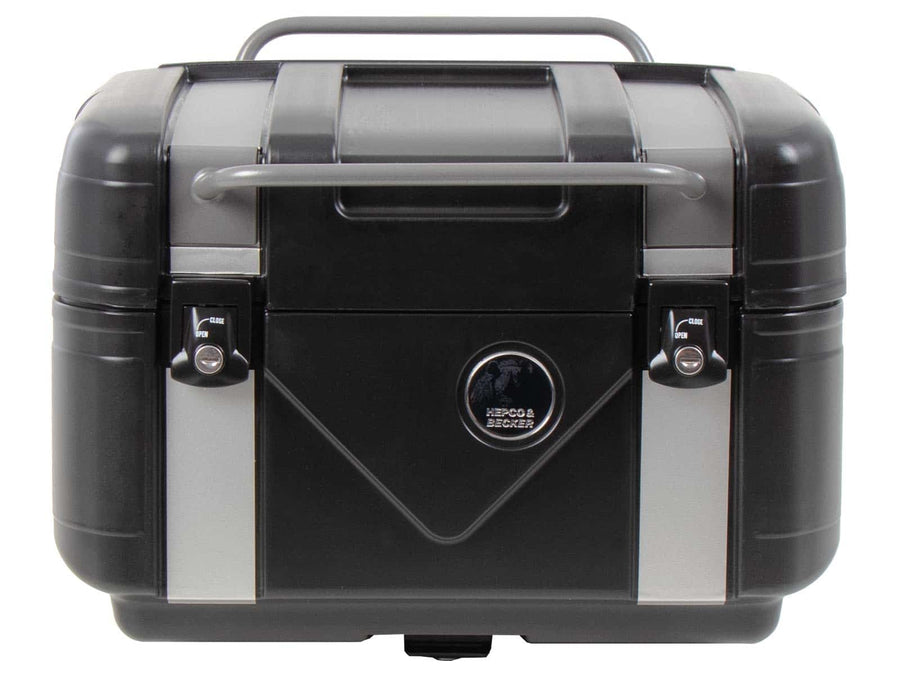 Topcase [Hepco & Becker] - Gobi Black Edition med sølvindlæg - til topcaseholdere