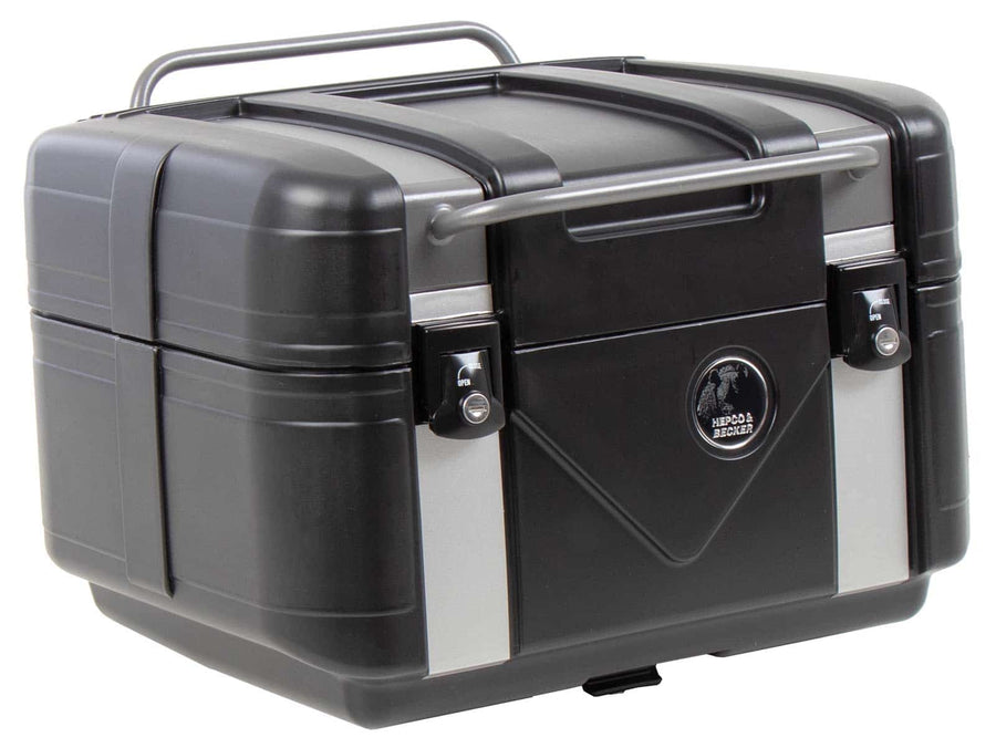 Topcase [Hepco & Becker] - Gobi Black Edition med sølvindlæg - til topcaseholdere