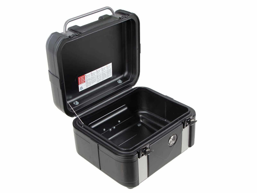 Topcase [Hepco & Becker] - Gobi Black Edition med sølvindlæg - til topcaseholdere