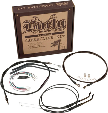 harley davidson fxdwg [BURLY BRAND] - Komplet sort vinyl styrkabel/linesæt til abehængere - 0