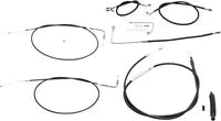 Harley Davidson FLS [LA CHOPPERS] - Standard sort vinyl styrekabel/bremseledningssæt