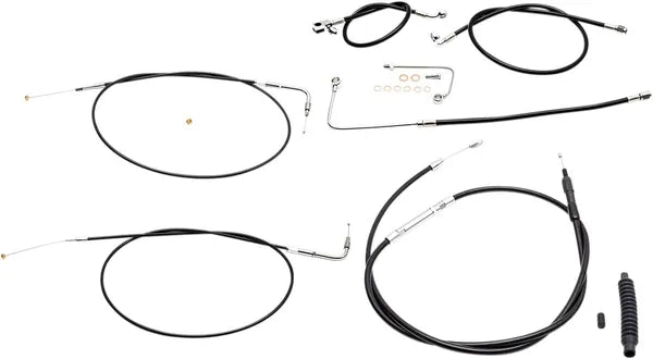 Harley Davidson FLS [LA CHOPPERS] - Standard sort vinyl styrekabel/bremseledningssæt