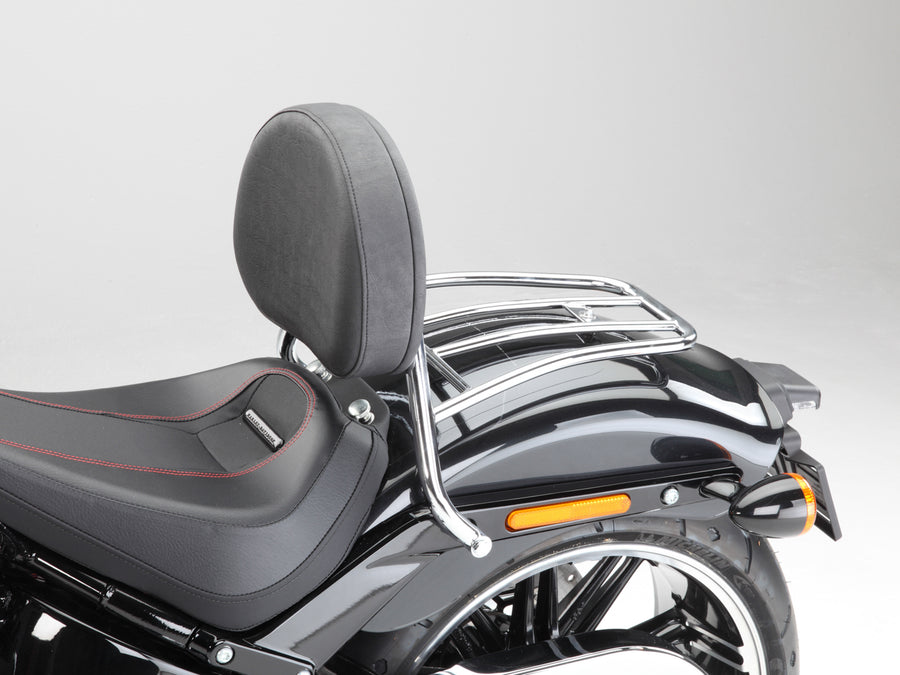Harley Davidson Softail Fat Boy (Milwaukee -ud 107/114) [2018] - Driver Sissy Bar med en stor afrundet pude og bagageholder
