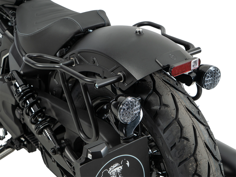 Indian Scout Sixty Classic [2025-2026] - Set: Ledertaschenhalter Cutout schwarz inkl. Rugged Ledertaschen schwarz