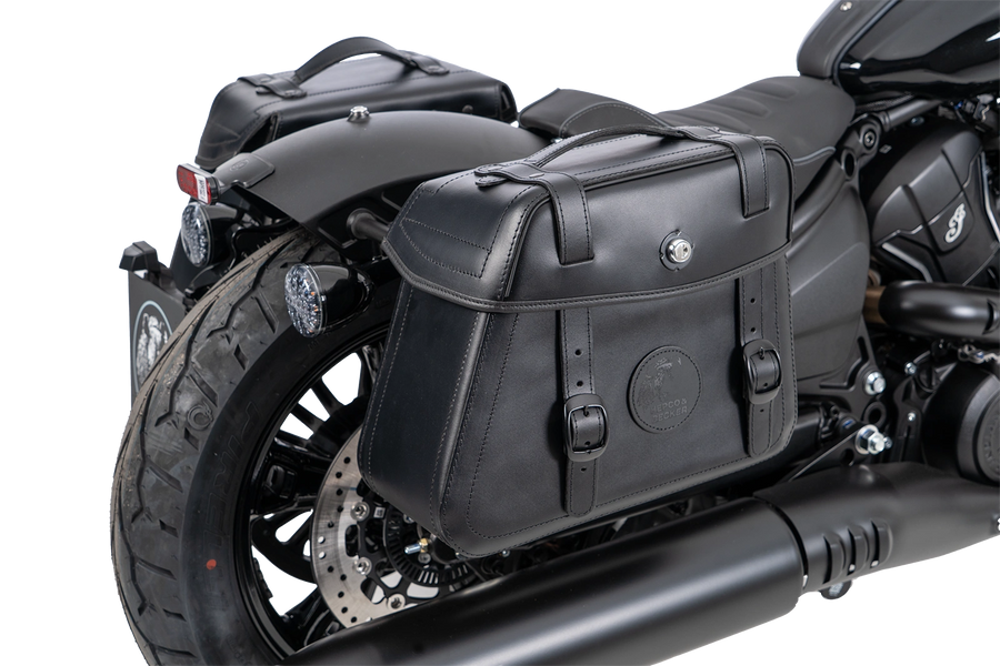 Indian Sport Scout [2025-2026] - Set: Ledertaschenhalter Cutout schwarz inkl. Rugged Ledertaschen schwarz