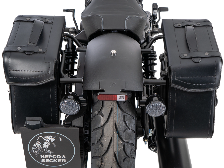 Indian Sport Scout Sixty [2026] - Set: Ledertaschenhalter Cutout schwarz inkl. Rugged Ledertaschen schwarz