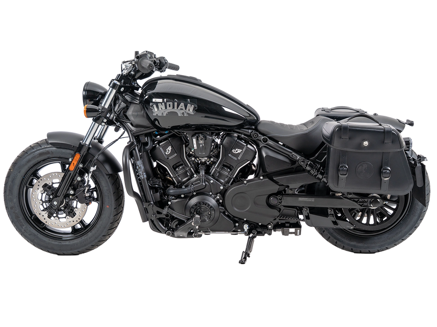 Indian Sport Scout Sixty [2026] - Set: Ledertaschenhalter Cutout schwarz inkl. Rugged Ledertaschen schwarz