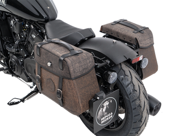 Indian Sport Scout Sixty [2026] - Set: Ledertaschenhalter Cutout schwarz inkl. Rugged Ledertaschen braun