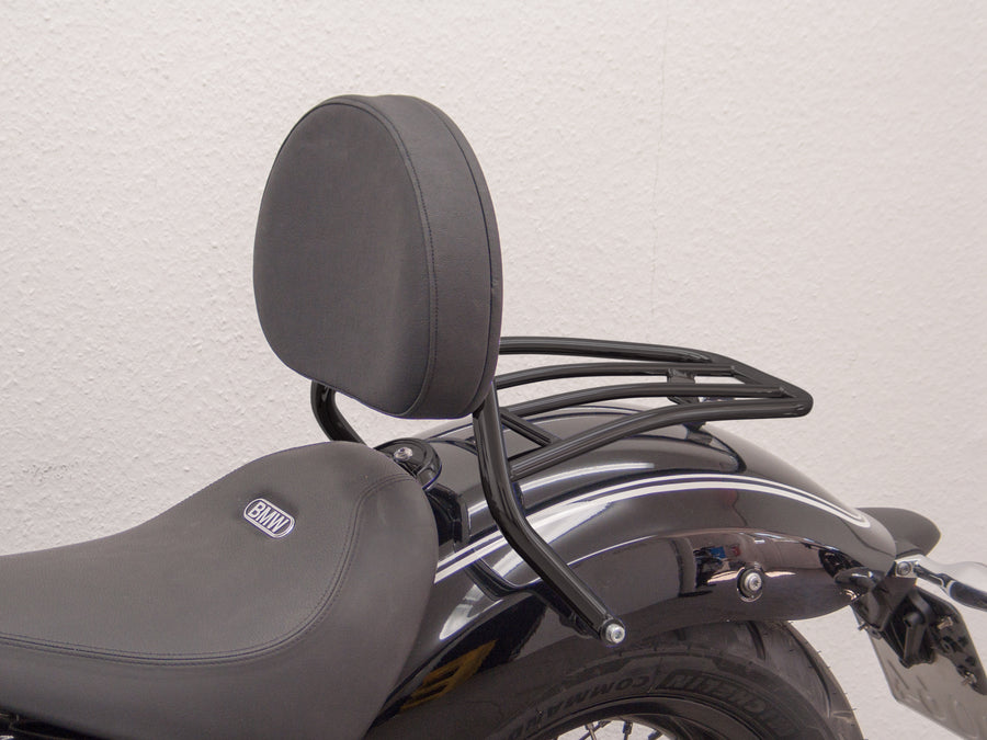 BMW R 18 (OL11) 2021- [2021] - Driver Sissy Bar med en stor afrundet pude og bagageholder, sort