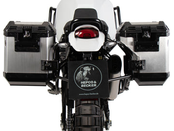 Ducati DesertX [2022-2026] - Kofferträgerset Cutout schwarz inkl. Xplorer Cutout silber Kofferset
