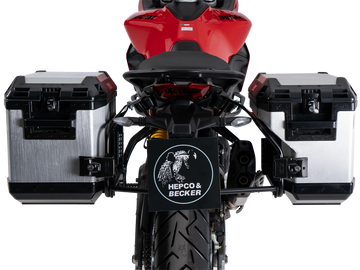 DUCATI Multistrada V2 [2025-2026] - Kofferträgerset Cutout schwarz inkl. Xplorer Cutout silber Kofferset