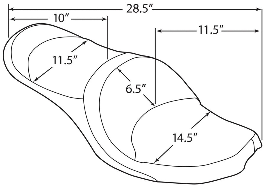 harley davidson touring [DRAG SPECIALTIES] – dobbelt-trough-sæde i vinyl