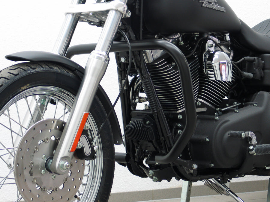 Harley Davidson Dyna Glide Low Rider [2015-2017] - Beskyttelsesbjælke, stor version lavet af 38 mm rør, vinkelform, sort
