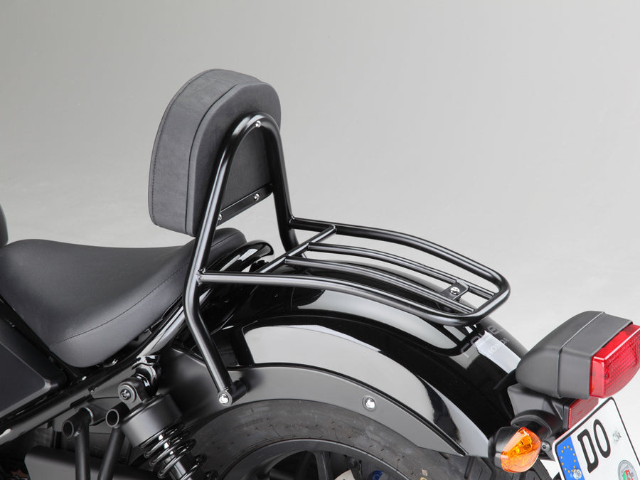 Honda CMX 500 Rebel (PC56A) 2017- [2017] - Driver Sissy Bar med puder og bagageholder, sort