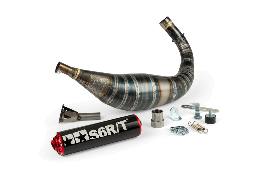 Peugeot XP6-Enduro 50 2T AM6 - Auspuff R/T 90-100 Schwarz/Rot