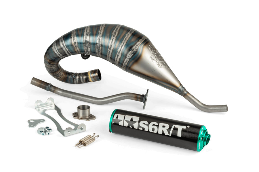 Aprilia SX Factory 50 2T - Udstødning R/T Høj Sort Turkis