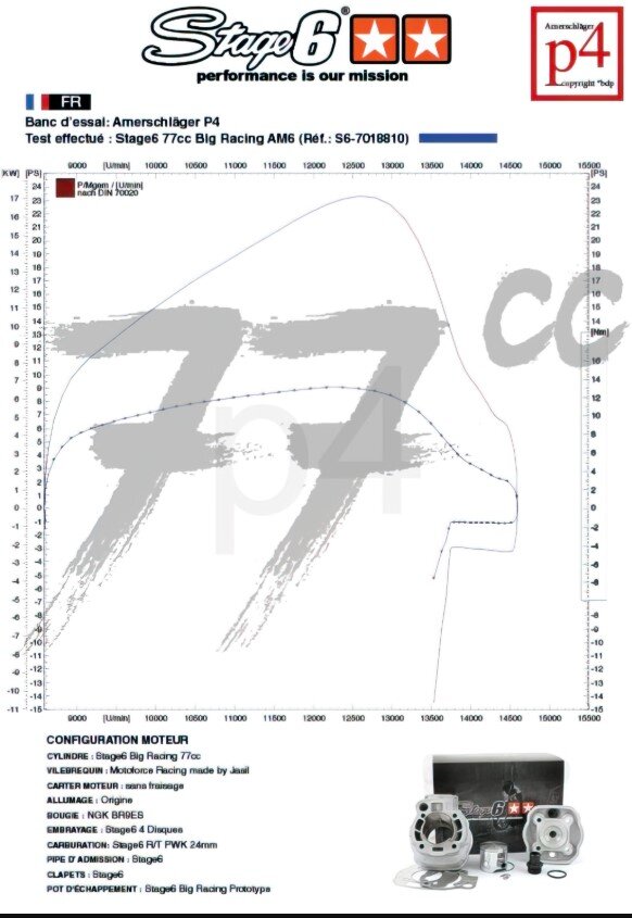 Fantic XE 50 2T - Motorpack Zylinder Auspuff Big Racing 77ccm