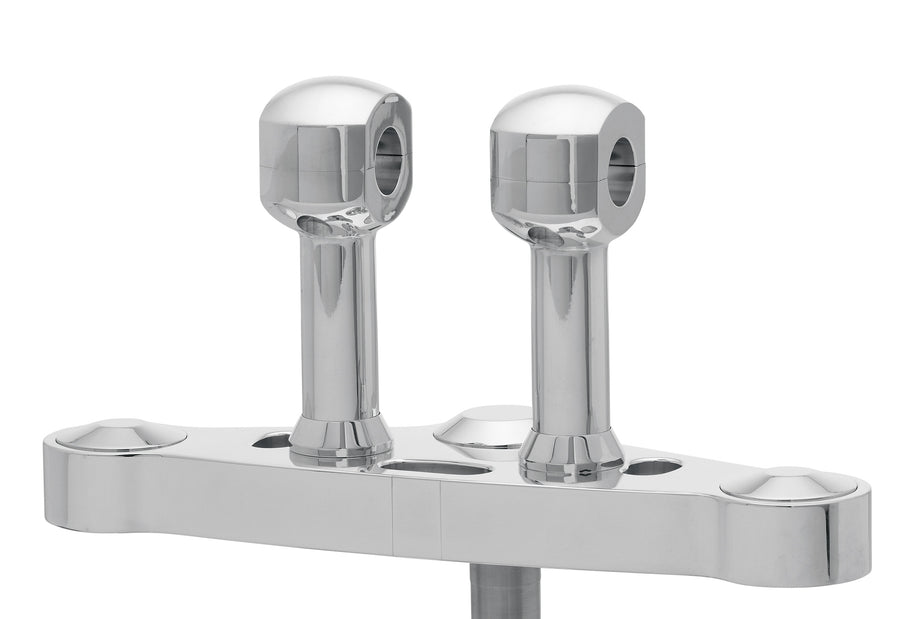 Aluminiumsriser for styret med 25 aluminiumstiger for styret med 25,4 mm (1 ′) Ø, 100 mm høj, poleret. Med 1/2 ″ UNC -tråd.