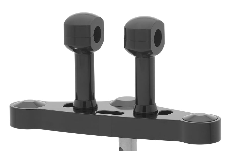 Aluminum riser for handlebars with 25-aluminum risers for handlebars with 25.4 mm (1 ′) Ø, 100 mm high, black anodized. Med 1/2 ″ UNC -tråd.