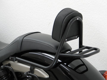 Honda Shadow VT 750 C Black Spirit [2010-2011] - Sissy Bar lavet af rør med puder og bagageholder, sort