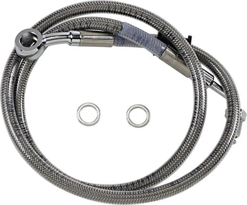 harley-davidson street bob [DRAG SPECIALTIES] – Forlænget bremseslange i rustfrit stål - 0