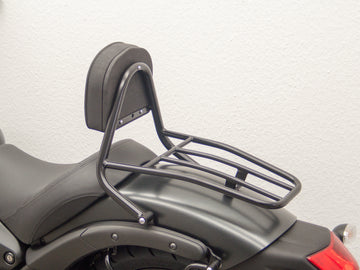 Kawasaki Vulcan S (EN650A) 2015-2020 og (EN650J) 2021- [2015-2020]- Driver Sissy Bar med puder og bagageholder, sort