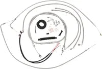 Harley Davidson Fxsb [LA CHOPPERS] - Komplet rustfrit stål flettet styrkabel/bremseledningssæt