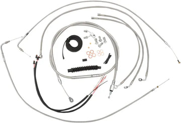 Harley Davidson Fxsb [LA CHOPPERS] - Komplet rustfrit stål flettet styrkabel/bremseledningssæt