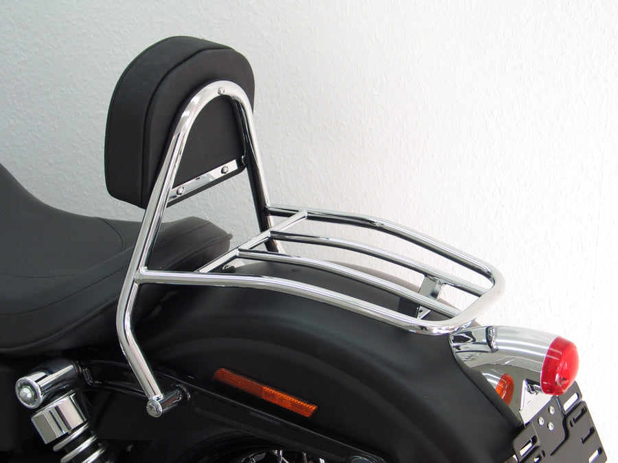 Harley Davidson Dyna Street Bob (FXDB) 2009-2013 [2009-2013] - Rider Sissy Bar med pude og bagagebærer