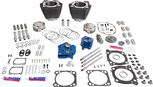 Harley-Davidson FLHCS 1923 Softail Heritage Classic Solo 117 [2026] - 132" Power Package Motorleistungs-Kit – Oberfläche: Schwarz, Hervorgehobene Lamellen – Bild 2