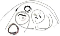 Harley Davidson Flhtcui [LA CHOPPERS] - Komplet rustfrit stål flettet styrkabel/bremseledningssæt