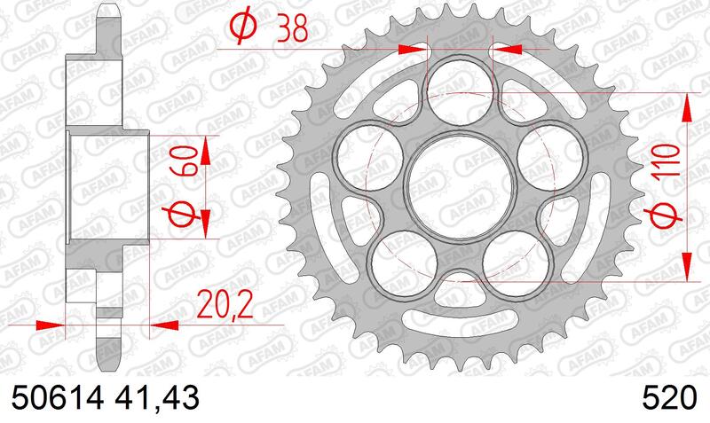 Ducati Hypermotard 950 [AFAM] - Tandhjulsstål standard - 520