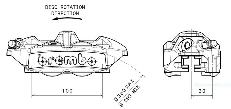 Ducati Diavel 1200 [BREMBO] - M4 forreste venstre bremsekaliber titanium Ø34mm