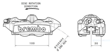 Ducati Diavel 1200 [BREMBO] - M4 forreste venstre bremsekaliber titanium Ø34mm - 0