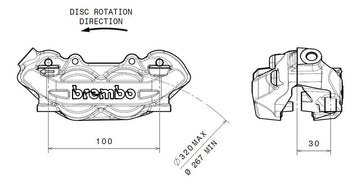 Ktm 1050 Adventure [BREMBO] - P4 bremsekaliber foran venstre Ø32mm