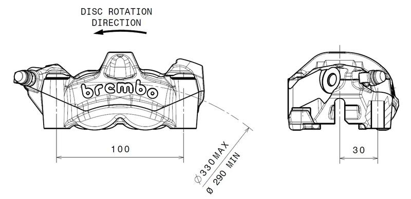Ducati Panigale 1199 [BREMBO] - M50 forreste venstre bremsekaliber titanium Ø30mm