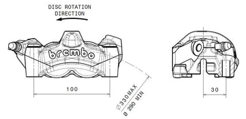 Honda Cb 1000 [BREMBO] - M50 forreste venstre bremsekaliber titanium Ø30mm - 0