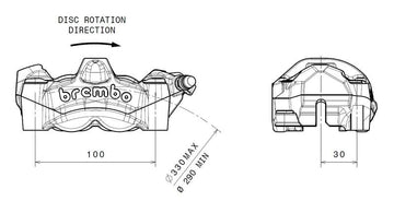 Honda Cb 1000 [BREMBO] - M50 forreste venstre bremsekaliber titanium Ø30mm - 0