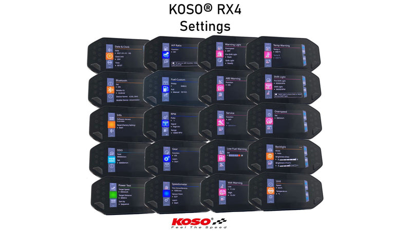 Yamaha Xsr 900 [KOSO] - Digitalt multifunktionscockpit RX-4 til MT-07/09, XSR 700/900